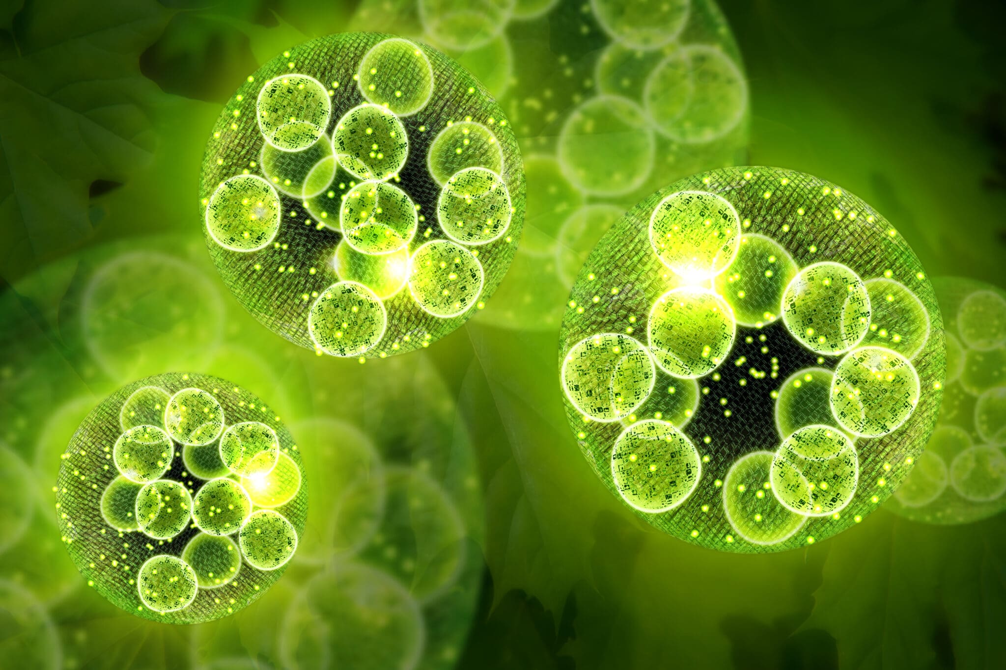 Green,Single,Cell,Chlorella,Algae,Microscopic,Conceptual,3d,Illustration Green,Single,Cell,Chlorella,Algae,Microscopic,Conceptual,3d,Illustration