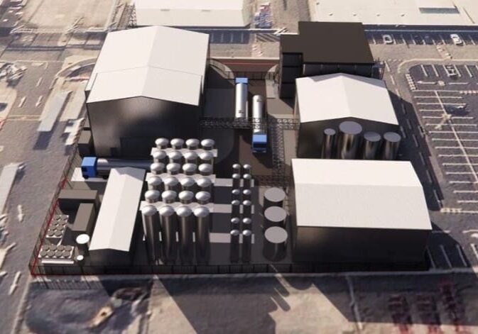 Screenshot Aerial view of industrial facility.